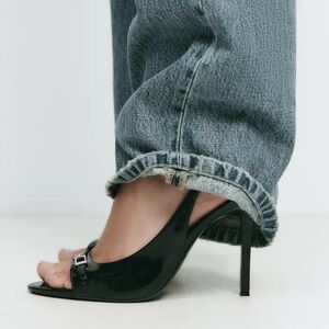 Zara Patent Finish Heeled Sandals